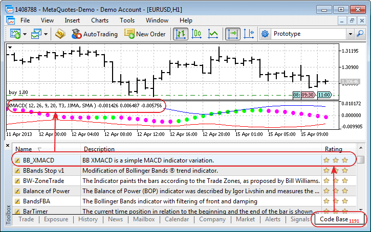 Improved Code Base tab - now, MQL5 application can be added to the chart by dragging it from Code Base tab Improved Code Base tab - now, MQL5 application can be added to the chart by dragging it from Code Base tab