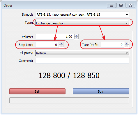 Added ability to set Stop Loss and Take Profit levels in market order placing dialog for symbols having Market and Exchange execution types Added ability to set Stop Loss and Take Profit levels in market order placing dialog for symbols having Market and Exchange execution types