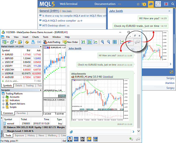 内置MQL5.community聊天 内置MQL5.community聊天